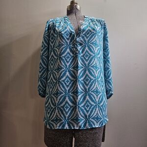 Banana Republic Teal Geometric Tunic